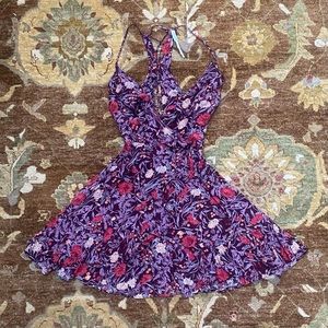 Urban Outfitters Kimchi Blue Purple Floral Mini Dress